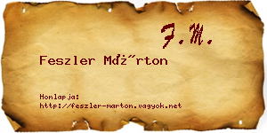 Feszler Márton névjegykártya